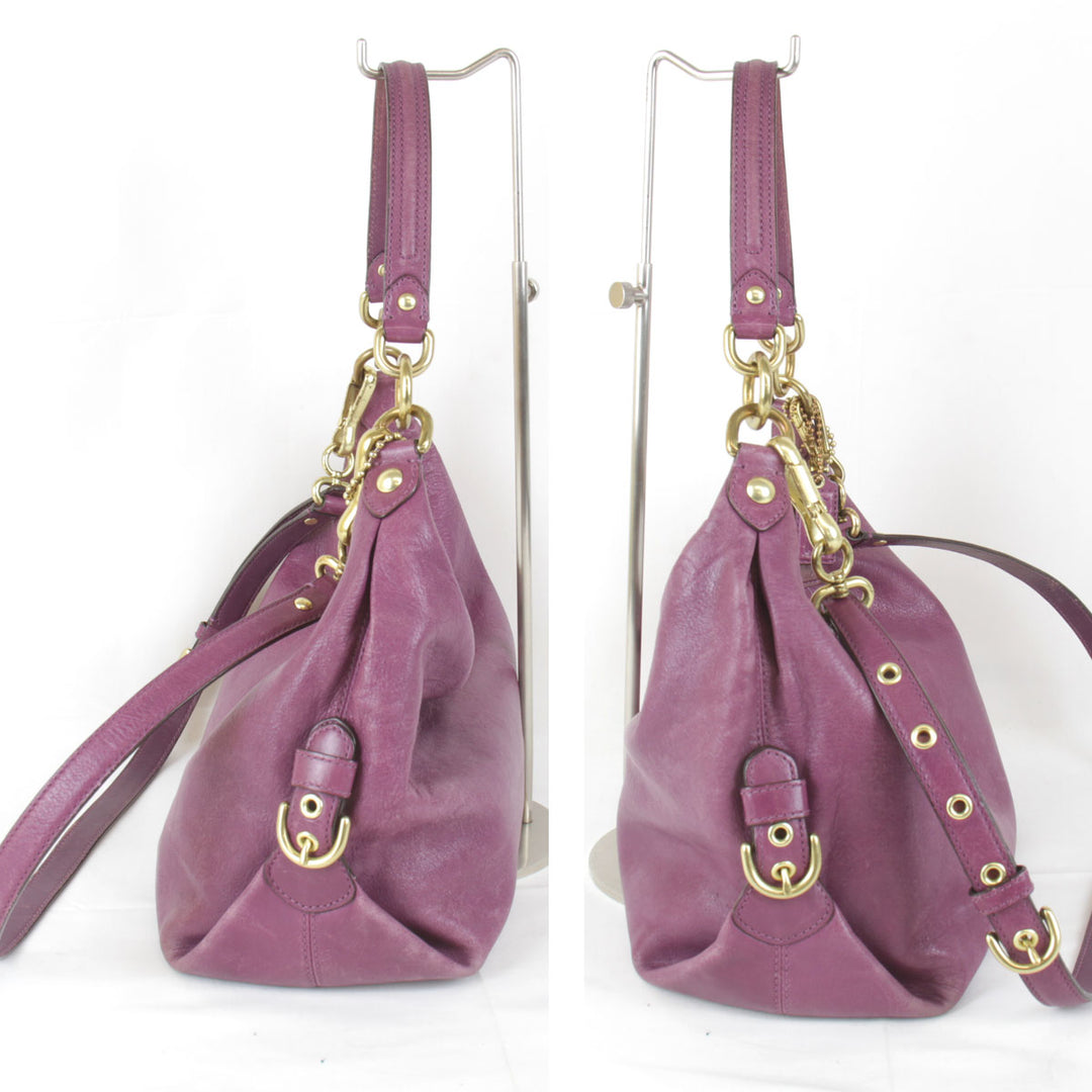 『USED』 
COACH コーチ 
 14304 ショルダーバッグ 
レザー パープル