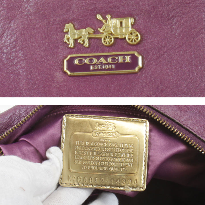 『USED』 
COACH コーチ 
 14304 ショルダーバッグ 
レザー パープル