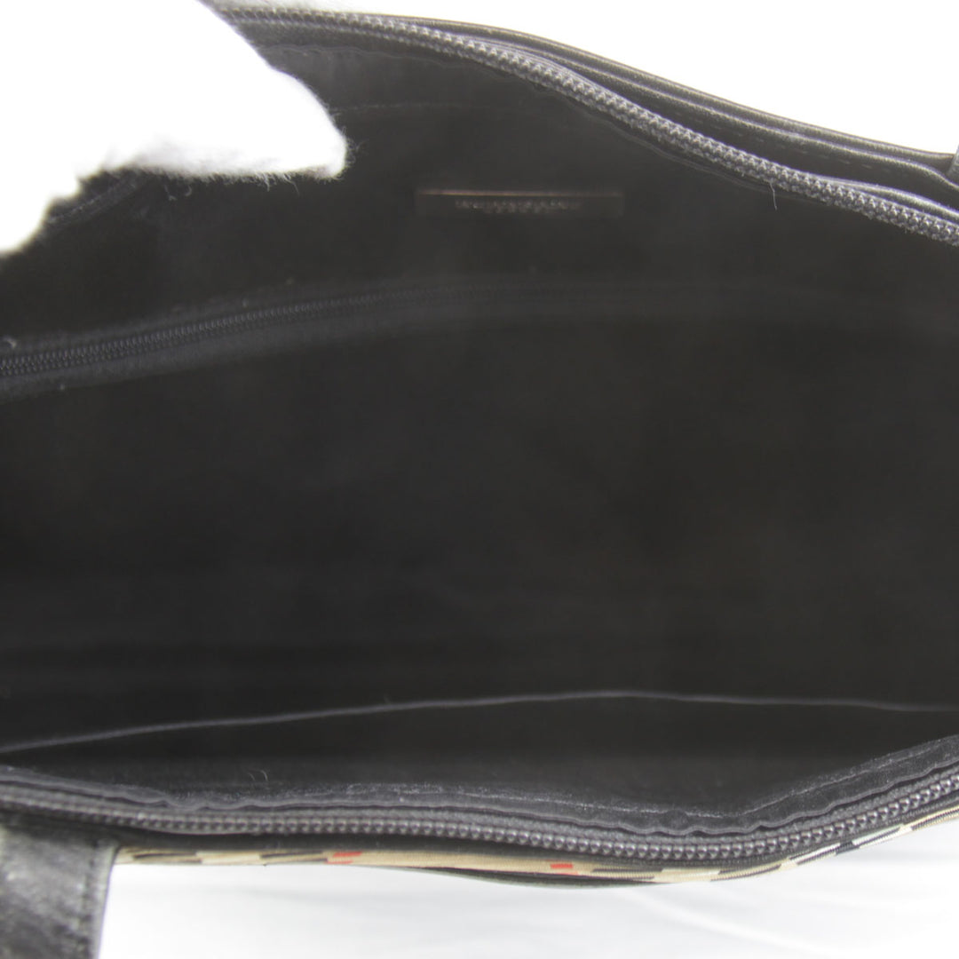 『USED』 
BURBERRY バーバリー 
 トートバッグ 
レザー/キャンバス  ブラック