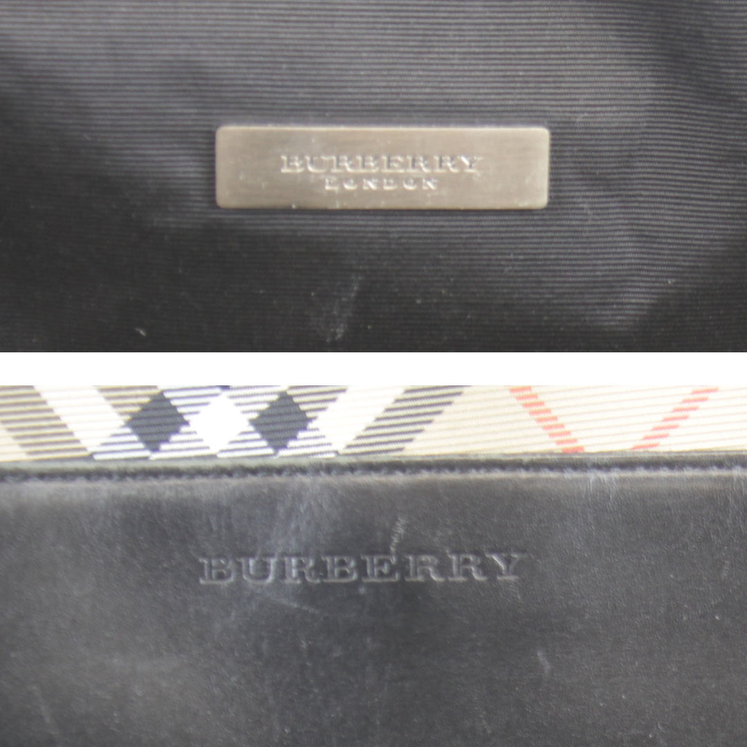 『USED』 
BURBERRY バーバリー 
 トートバッグ 
レザー/キャンバス  ブラック