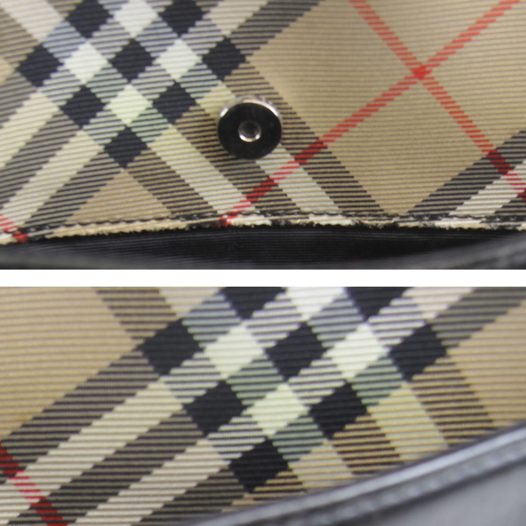 『USED』 
BURBERRY バーバリー 
 トートバッグ 
レザー/キャンバス  ブラック