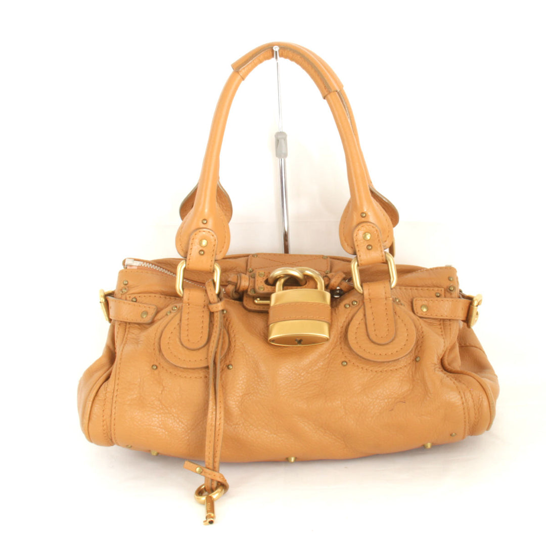 『USED』 
Chloe クロエ 
 パディントン ハンドバッグ 
レザー キャメル