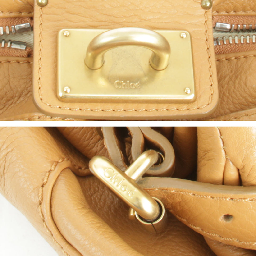 『USED』 
Chloe クロエ 
 パディントン ハンドバッグ 
レザー キャメル