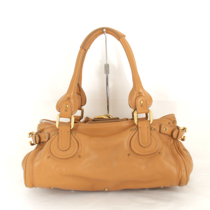 『USED』 
Chloe クロエ 
 パディントン ハンドバッグ 
レザー キャメル