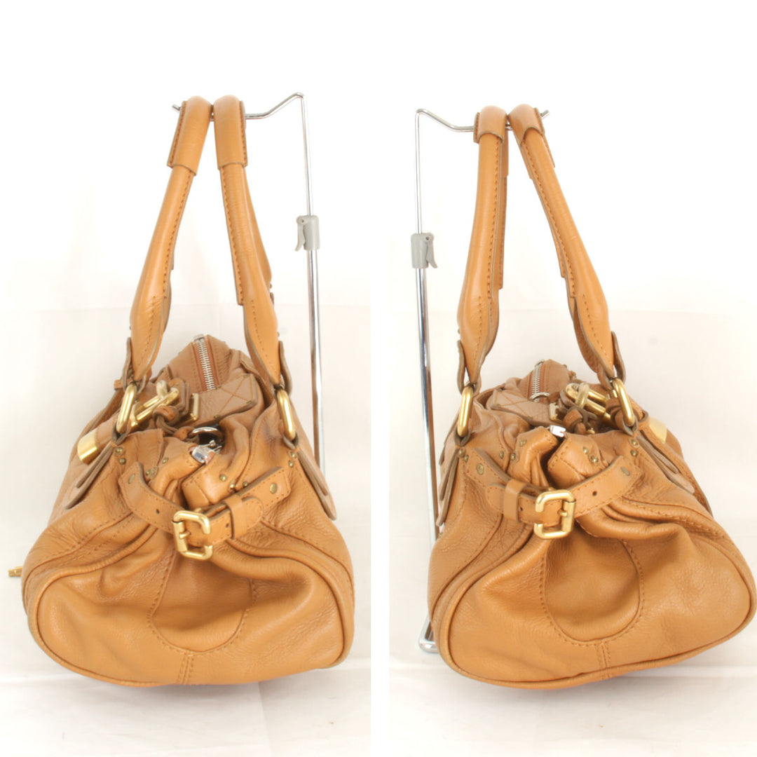 『USED』 
Chloe クロエ 
 パディントン ハンドバッグ 
レザー キャメル
