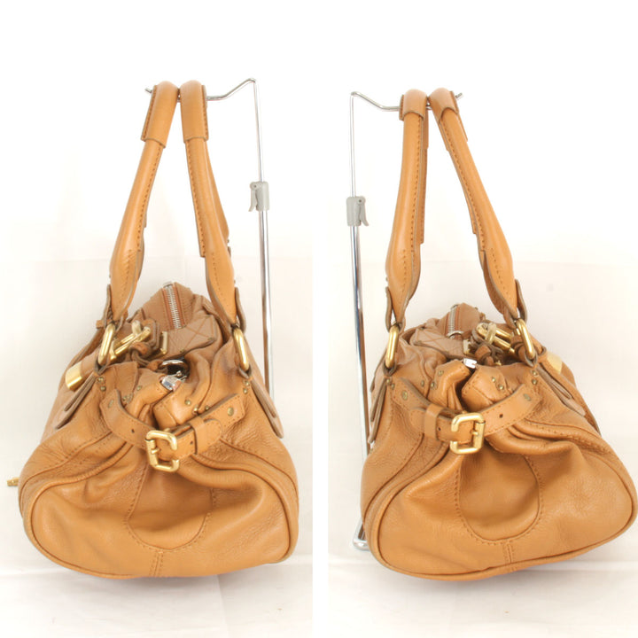 『USED』 
Chloe クロエ 
 パディントン ハンドバッグ 
レザー キャメル