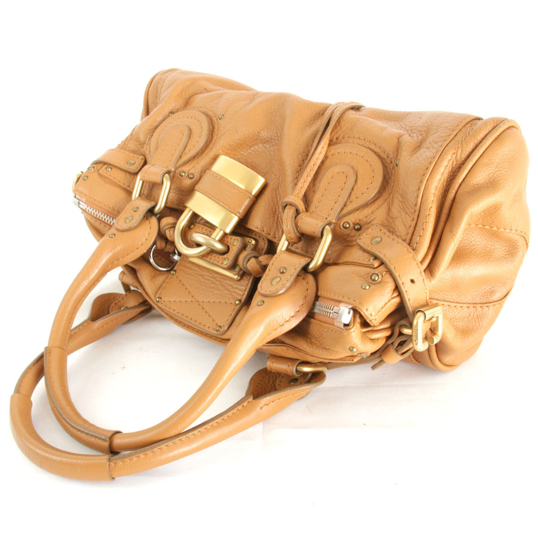 『USED』 
Chloe クロエ 
 パディントン ハンドバッグ 
レザー キャメル