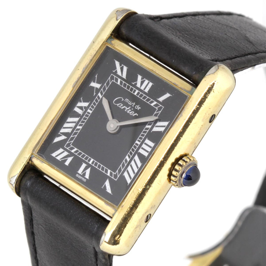 『USED』 
CARTIER  マストタンク ブラックローマン 
腕時計
 手巻き レディース