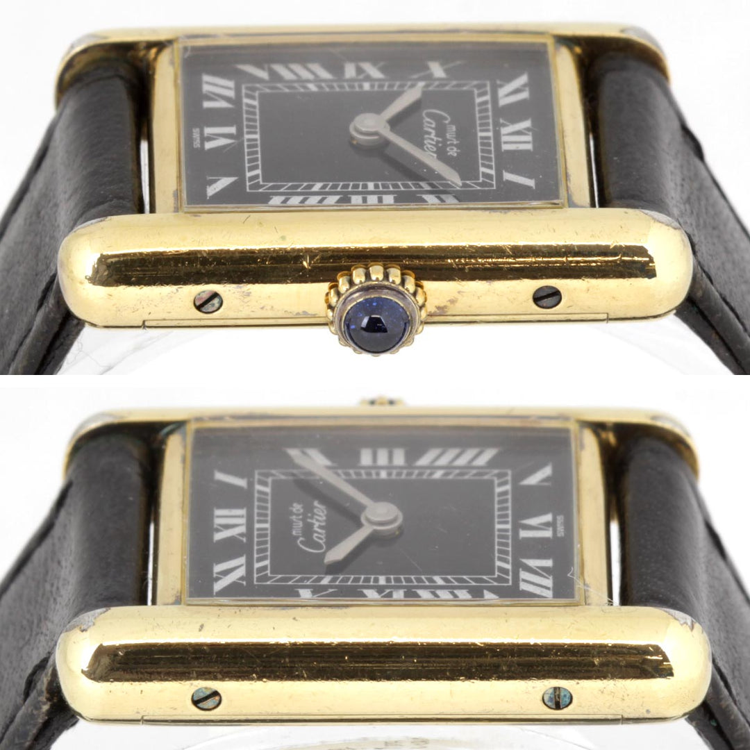 『USED』 
CARTIER  マストタンク ブラックローマン 
腕時計
 手巻き レディース