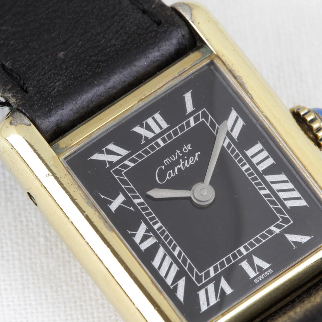 『USED』 
CARTIER  マストタンク ブラックローマン 
腕時計
 手巻き レディース