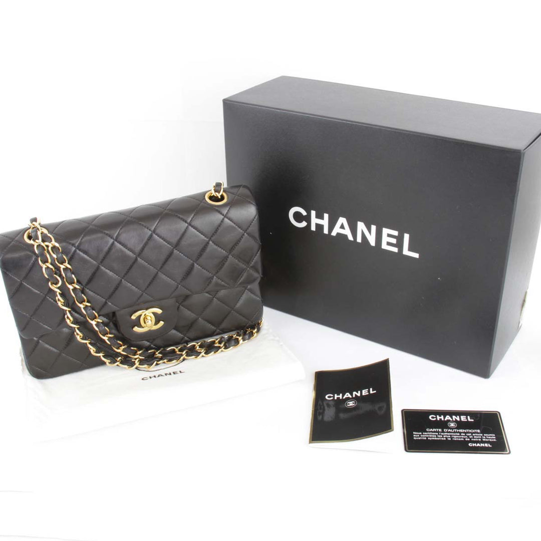 良品『USED』 
CHANEL シャネル 
 ショルダーバッグ 
ラムスキン ブラック