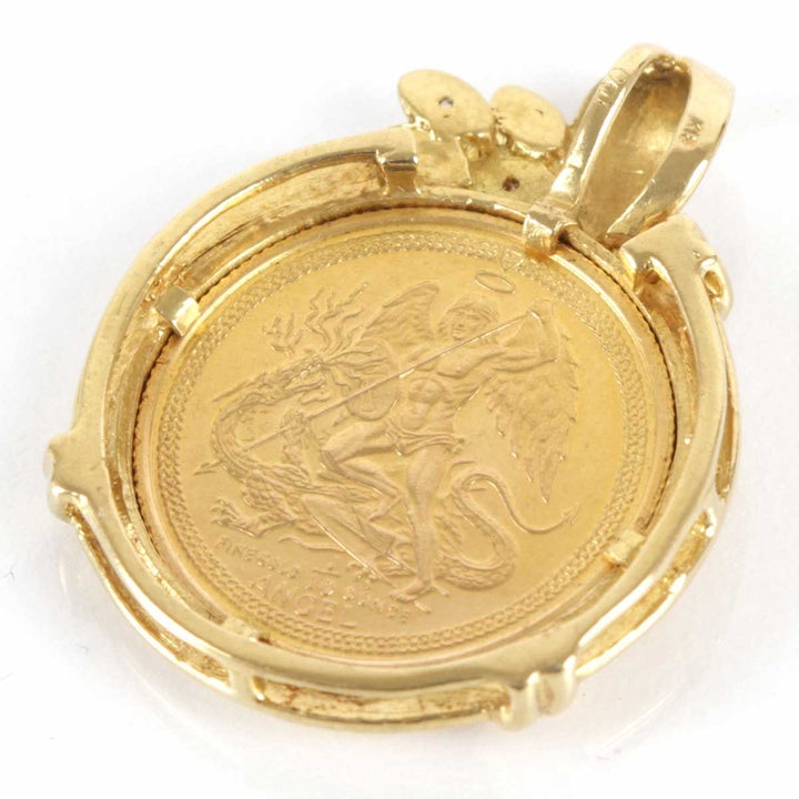 美品『USED』 
 
 マン島 エンジェル金貨 1/10oz ペンダントトップ 
K18/K22  ゴールド コイン