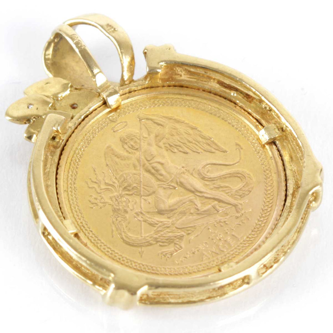 美品『USED』 
 
 マン島 エンジェル金貨 1/10oz ペンダントトップ 
K18/K22  ゴールド コイン