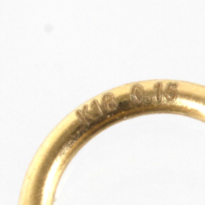 美品『USED』 K18 
 ぶら下がりチェーン ピアス
 ダイヤモンド 0.15 0.8g
