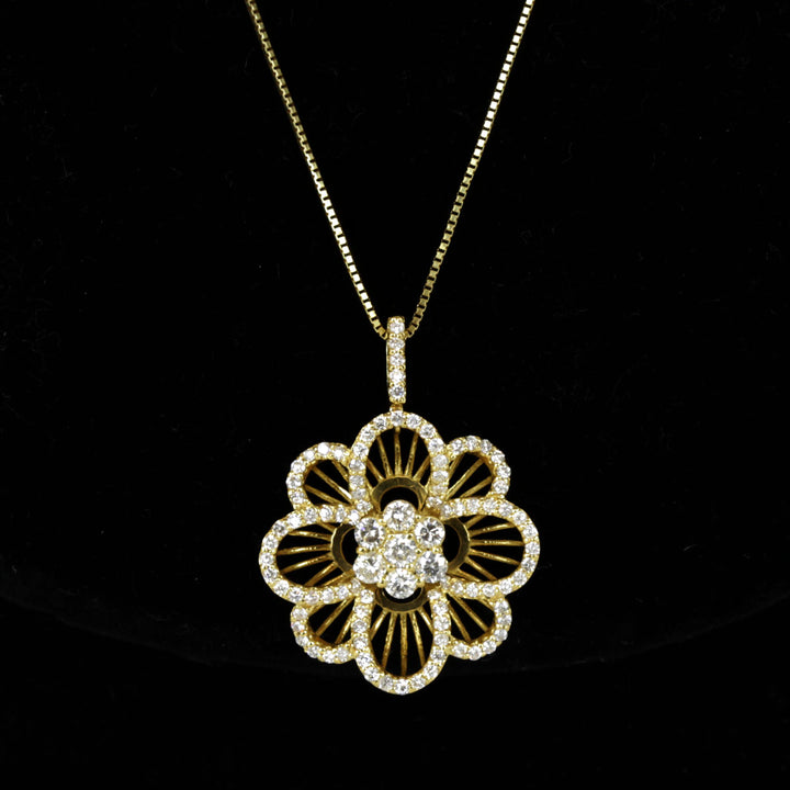 美品『USED』 K18/ダイヤモンド  
 フラワー ネックレス
 ダイヤモンド 1.00 6.3g