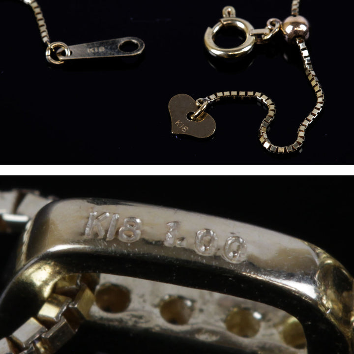 美品『USED』 K18/ダイヤモンド  
 フラワー ネックレス
 ダイヤモンド 1.00 6.3g