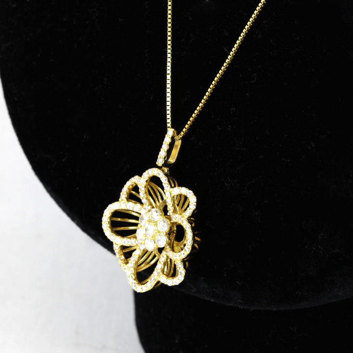 美品『USED』 K18/ダイヤモンド  
 フラワー ネックレス
 ダイヤモンド 1.00 6.3g