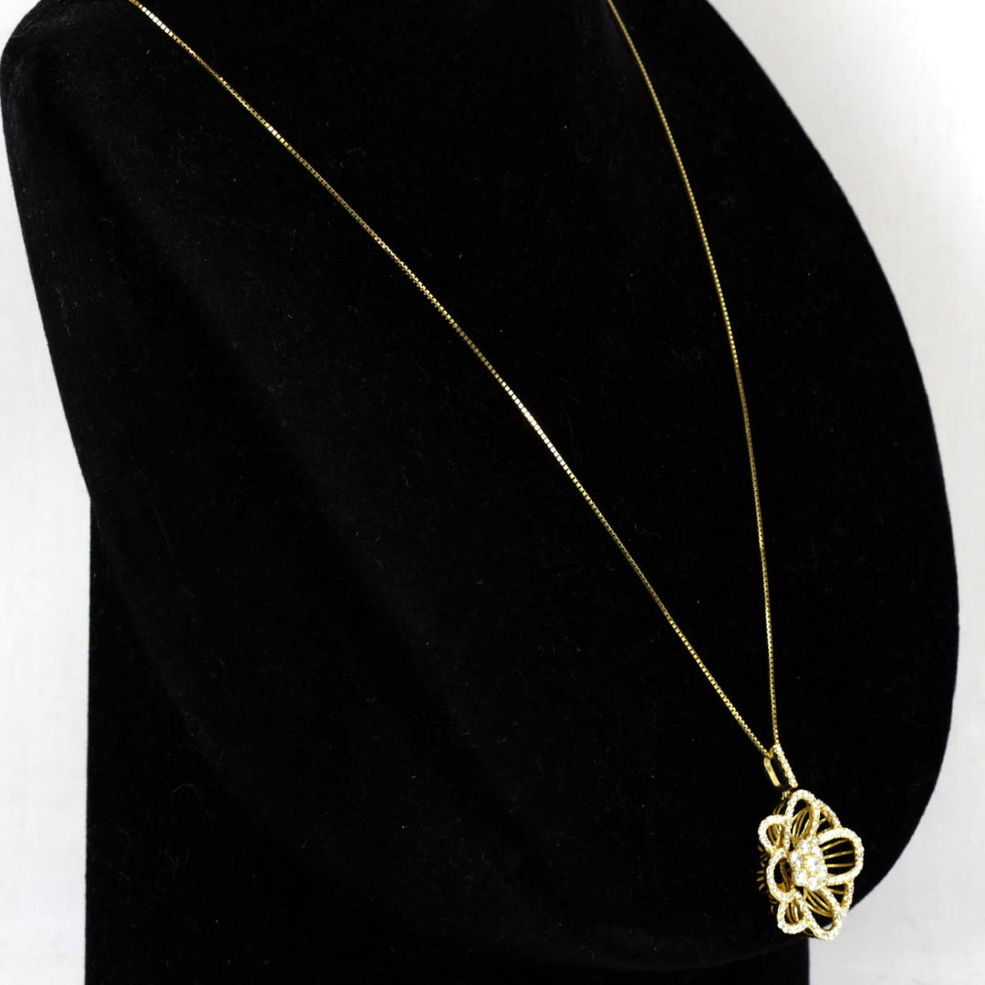 美品『USED』 K18/ダイヤモンド  
 フラワー ネックレス
 ダイヤモンド 1.00 6.3g