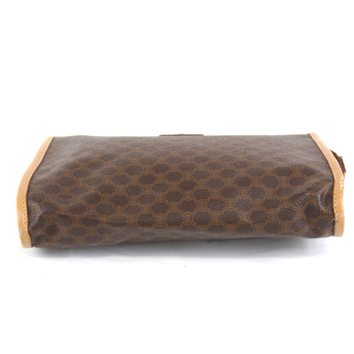 『USED』 
CELINE セリーヌ 
 マカダム クラッチバッグ 
レザー/PVC  ブラウン