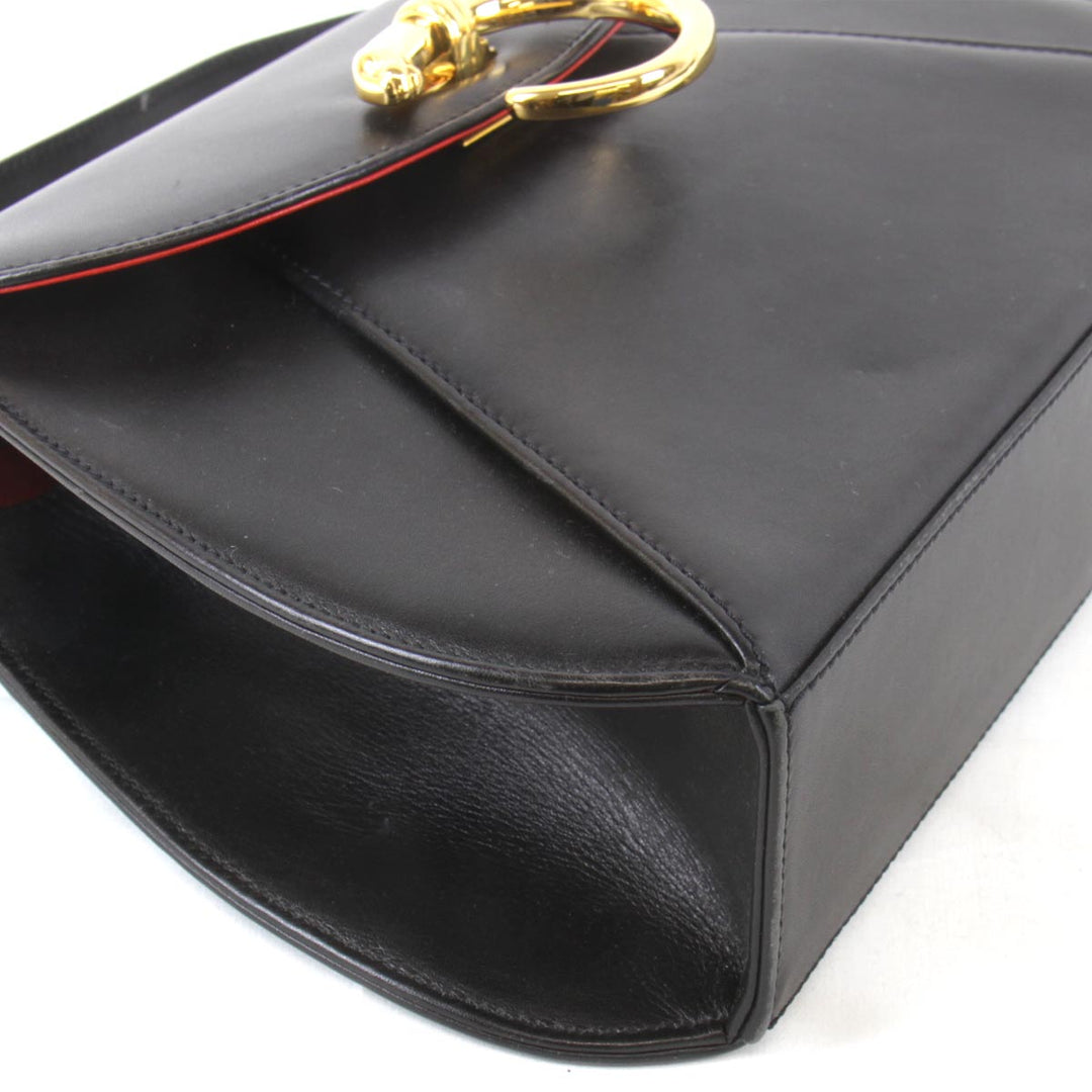 『USED』 
CARTIER カルティエ 
 パンテール ショルダーバッグ 
レザー ブラック