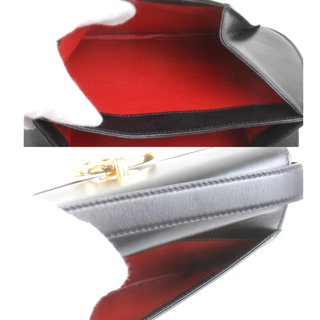 『USED』 
CARTIER カルティエ 
 パンテール ショルダーバッグ 
レザー ブラック
