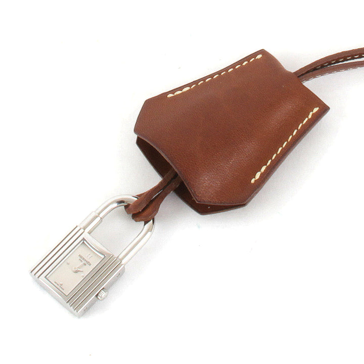 良品『USED』 
HERMES エルメス 
 ケリーウォッチ クロシェット KE1.210 チャーム 
レザー ブラウン×シルバー