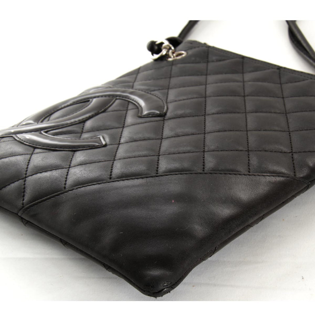 『USED』 
CHANEL シャネル 
 カンボンライン ショルダーバッグ 
レザー ブラック
