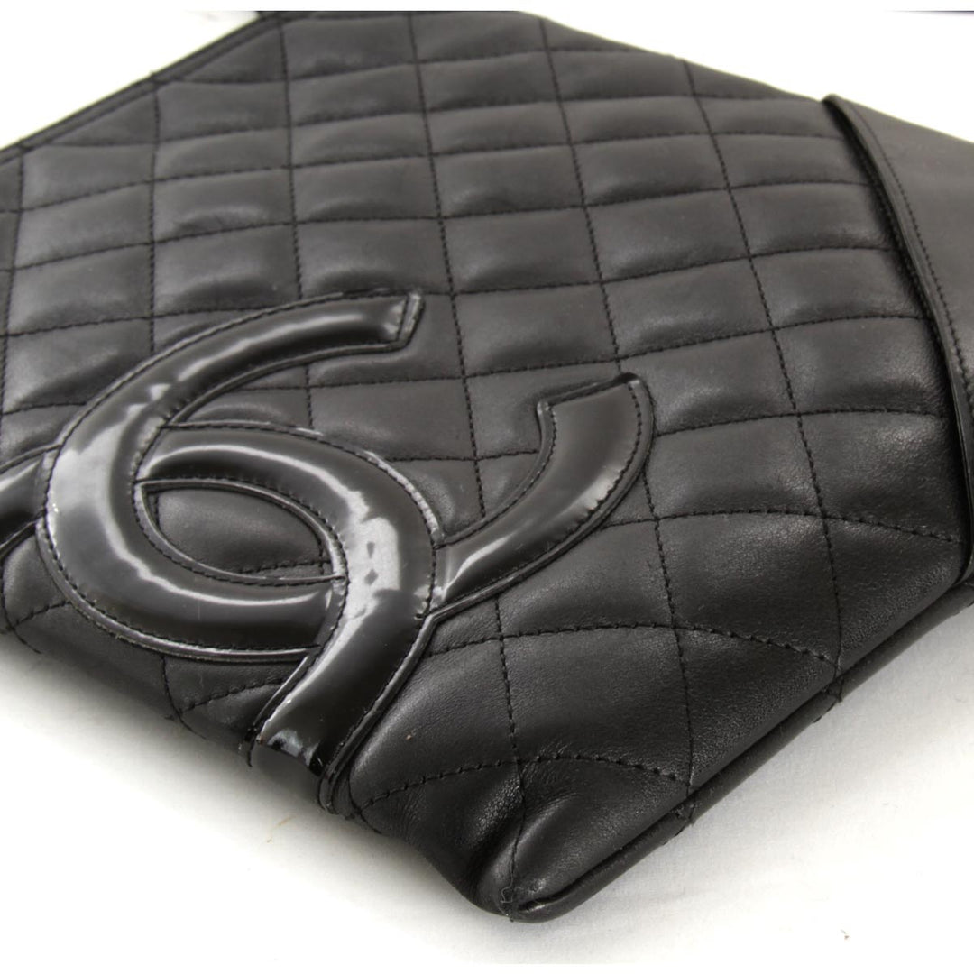 『USED』 
CHANEL シャネル 
 カンボンライン ショルダーバッグ 
レザー ブラック