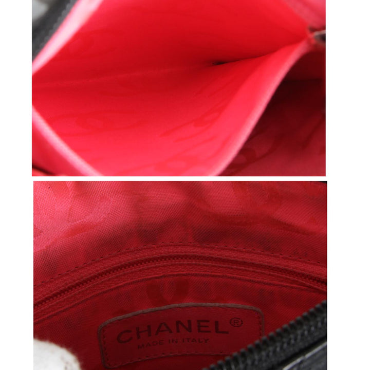 『USED』 
CHANEL シャネル 
 カンボンライン ショルダーバッグ 
レザー ブラック