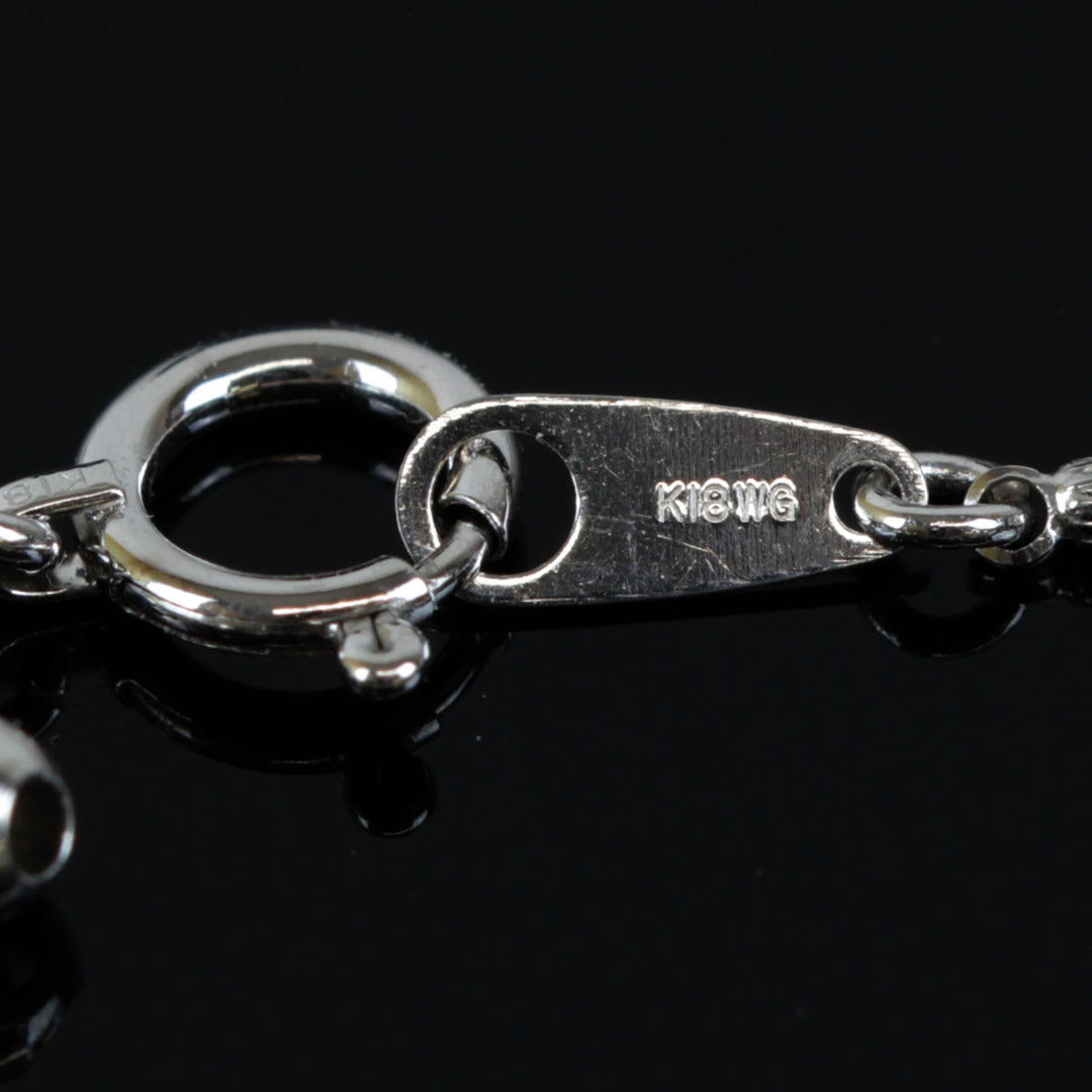 美品『USED』翁淳 K18WG/Pt900  /エメラルド 
ネックレス
 ダイヤモンド 0.32 9.1g
