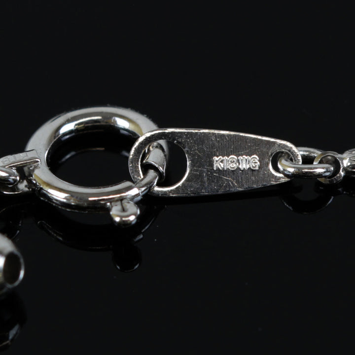 美品『USED』翁淳 K18WG/Pt900  /エメラルド 
ネックレス
 ダイヤモンド 0.32 9.1g