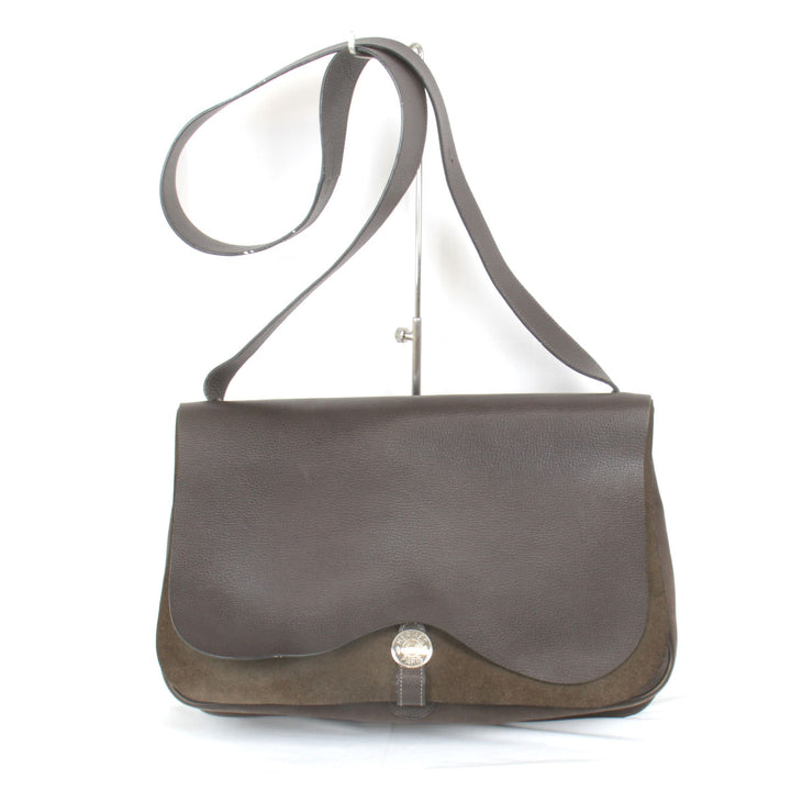 『USED』 
HERMES エルメス 
 コロラドGM ショルダーバッグ 
キャンバス/レザー  ダークブラウン