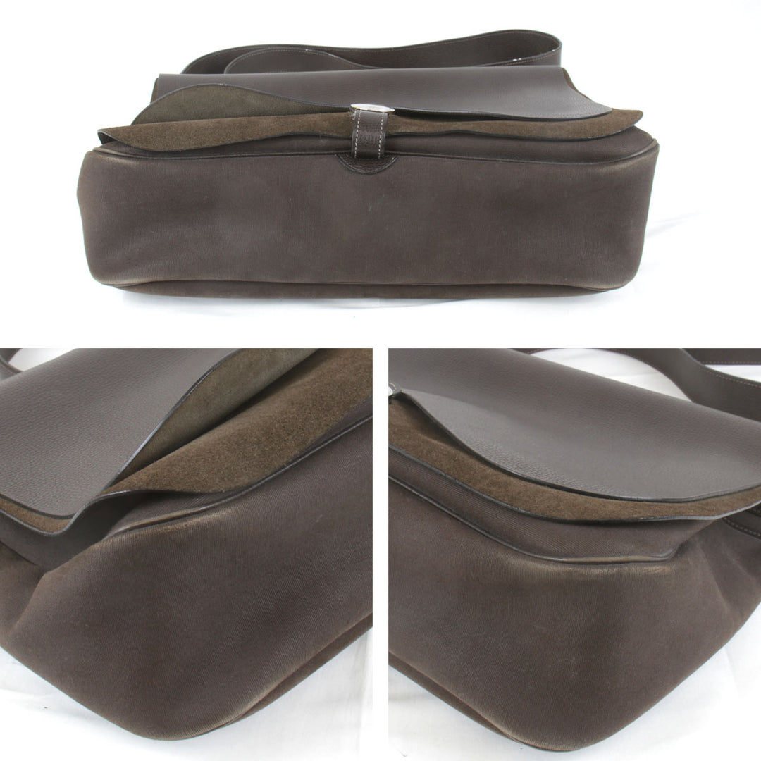 『USED』 
HERMES エルメス 
 コロラドGM ショルダーバッグ 
キャンバス/レザー  ダークブラウン