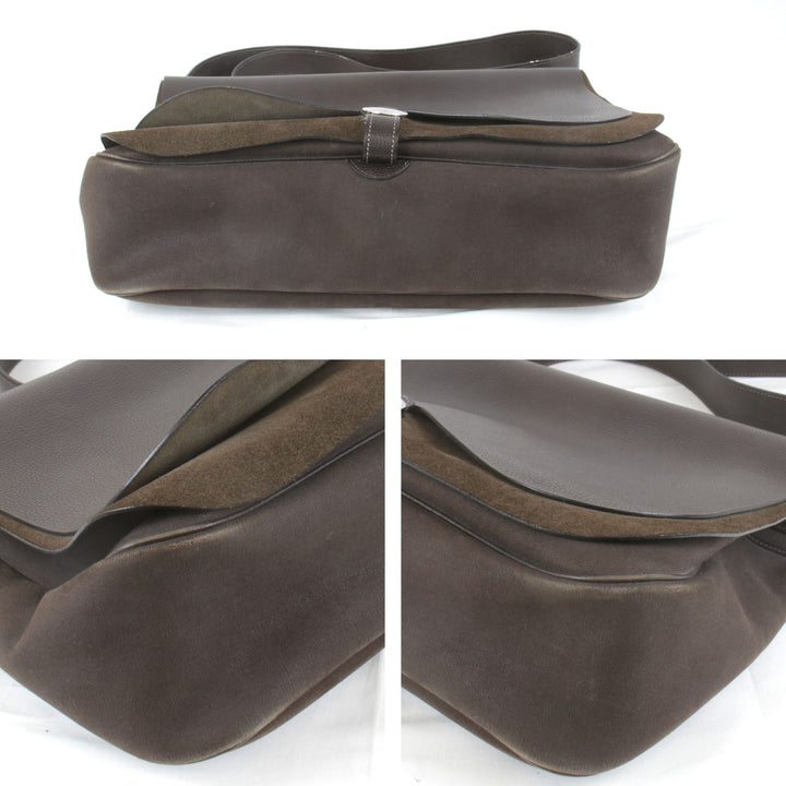 『USED』 
HERMES エルメス 
 コロラドGM ショルダーバッグ 
キャンバス/レザー  ダークブラウン