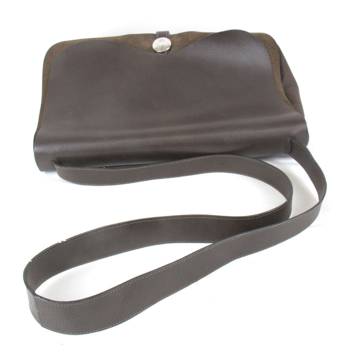 『USED』 
HERMES エルメス 
 コロラドGM ショルダーバッグ 
キャンバス/レザー  ダークブラウン