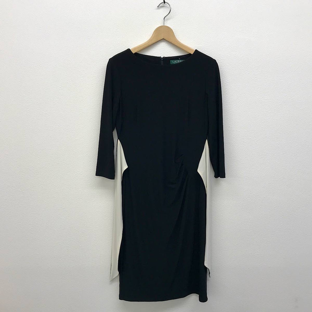 『USED』 
RALPH LAUREN ラルフローレン 
 ウエストリボンドレス ワンピース 
ポリエステル/ポリウレタン  ブラック系