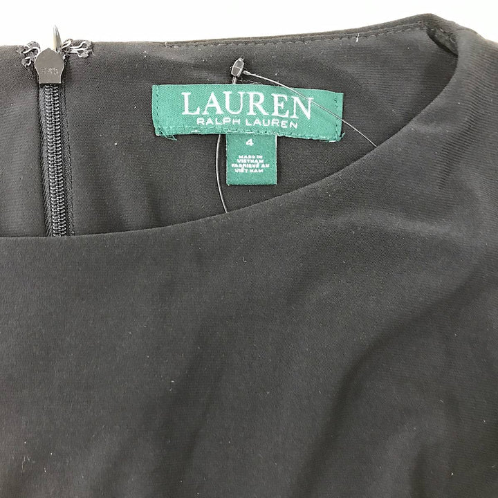 『USED』 
RALPH LAUREN ラルフローレン 
 ウエストリボンドレス ワンピース 
ポリエステル/ポリウレタン  ブラック系