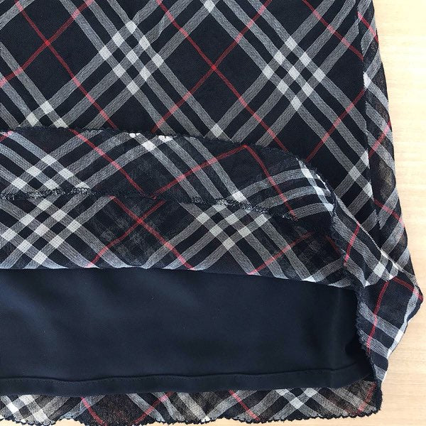 『USED』 
BURBERRY BLUE LABEL バーバリーブルーレーベル 
 チェック柄　スカート スカート 
ポリエステル ブラック系