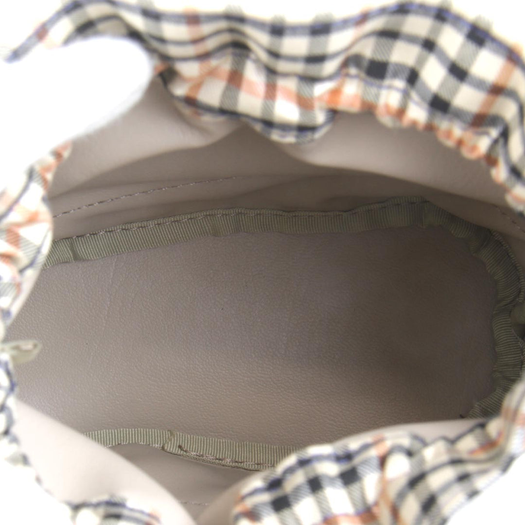 美品『USED』 
DAKS ダックス 
 巾着 ポーチ 
キャンバス ネイビー