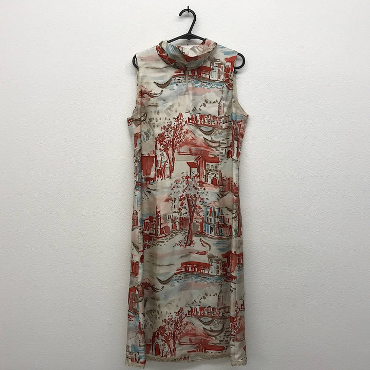 『美品』 
FRANCO FERRARO フランコフェラーロ 
 絵画 水彩画ワンピース　サイズ3 ワンピース 
シルク /キュプラ 画像でご確認ください。