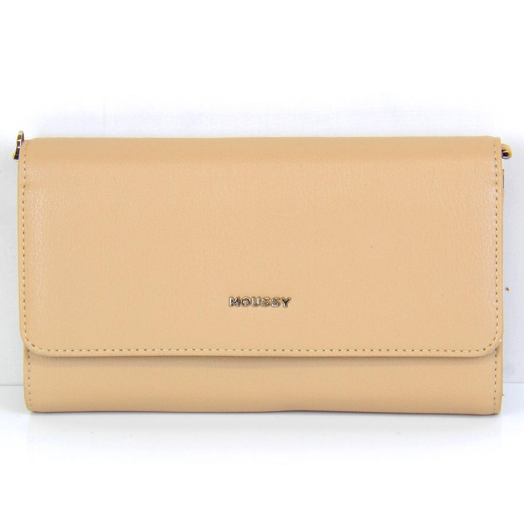 美品『USED』 
MOUSSY マウジー 
 ウォレット ショルダーバッグ 
レザー ベージュ