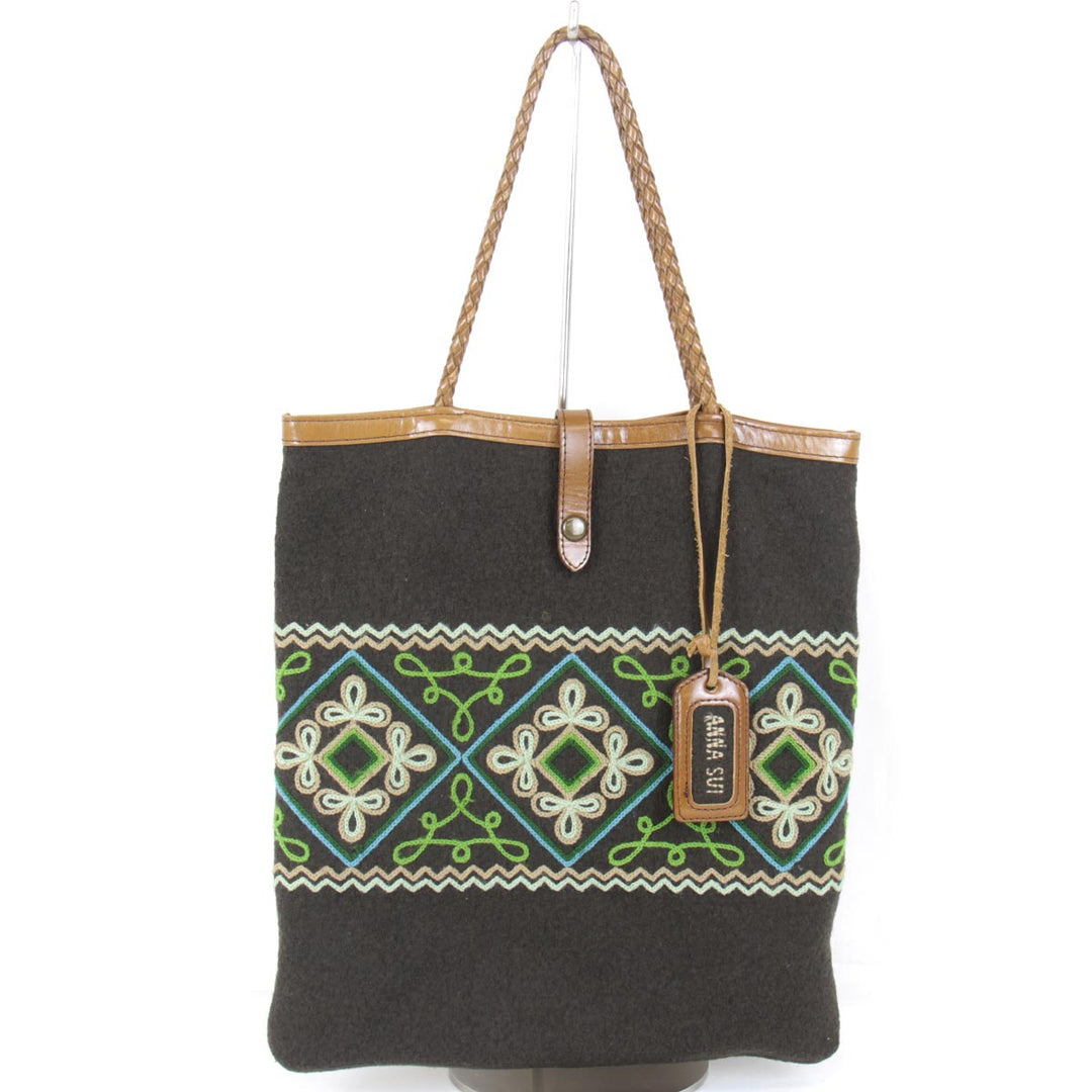 『USED』 
ANNA SUI アナスイ 
 トートバッグ 
フェルト