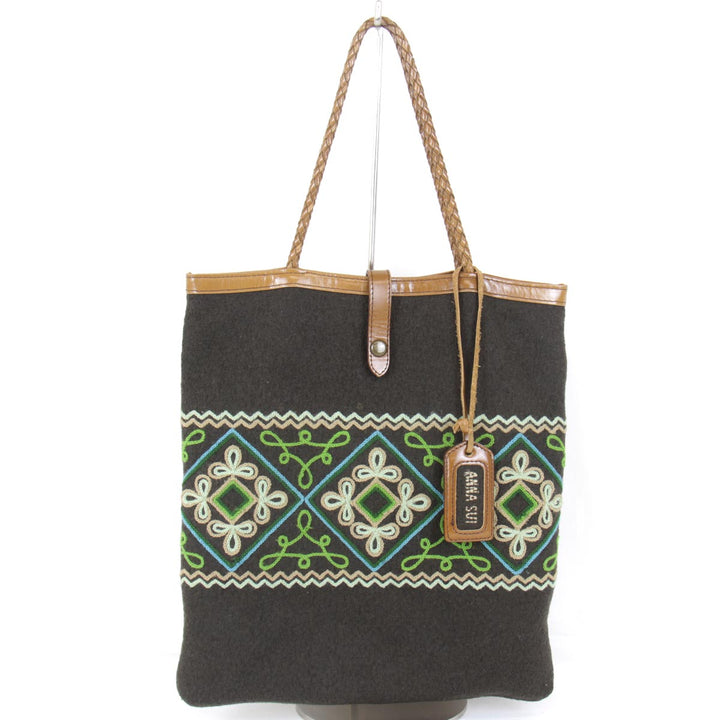 『USED』 
ANNA SUI アナスイ 
 トートバッグ 
フェルト