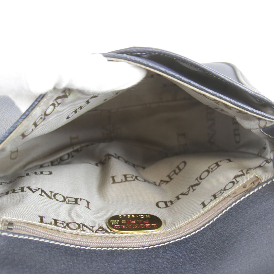『USED』 
LEONARD レオナール 
 ショルダーバッグ 
レザー ネイビー
