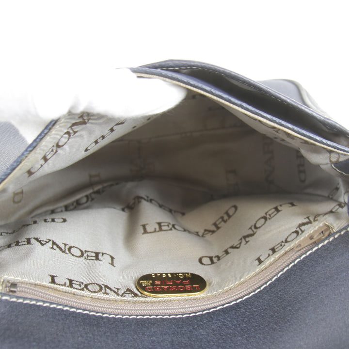 『USED』 
LEONARD レオナール 
 ショルダーバッグ 
レザー ネイビー