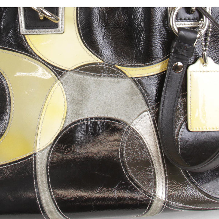 『USED』 
COACH コーチ 
 パテント F17127  ハンドバッグ 
レザー ブラック