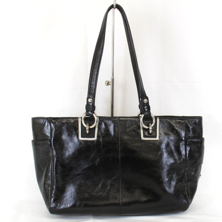 『USED』 
COACH コーチ 
 パテント F17127  ハンドバッグ 
レザー ブラック