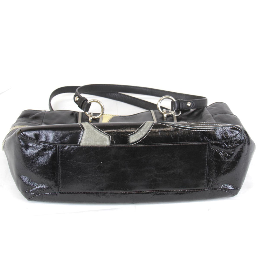 『USED』 
COACH コーチ 
 パテント F17127  ハンドバッグ 
レザー ブラック