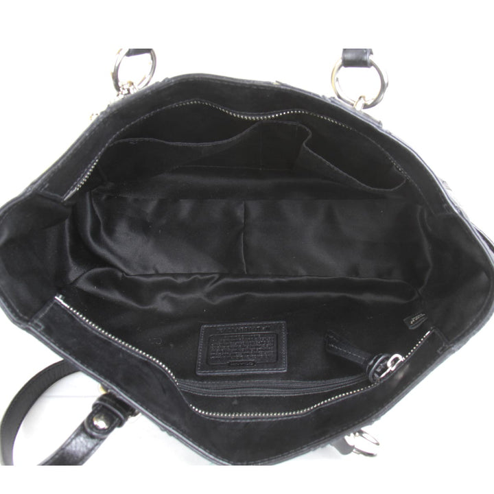 『USED』 
COACH コーチ 
 パテント F17127  ハンドバッグ 
レザー ブラック