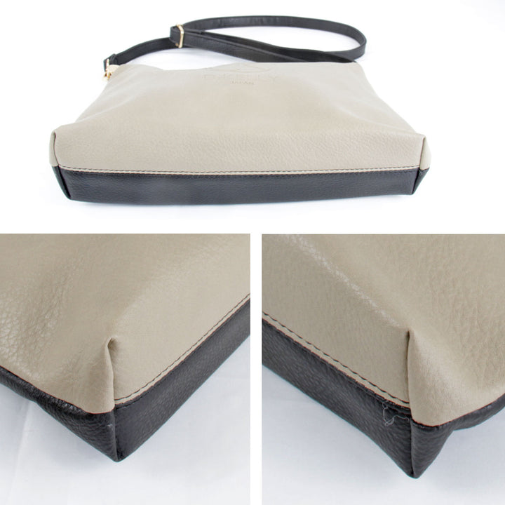 『USED』 
 
 D.KELLY ショルダーバッグ 
レザー ベージュ×ブラック